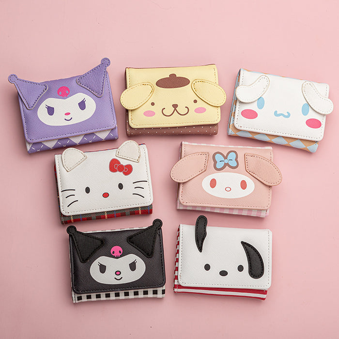 Wholesale Cartoon Cute Girly Face Wallet Card Holder Short Wallet Coin Purse Loose Money Coin Storage Bag JDC-WT-QT004