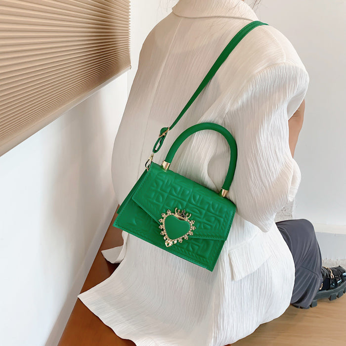 Wholesale Candy-colored heart-shaped lock square shoulder bag