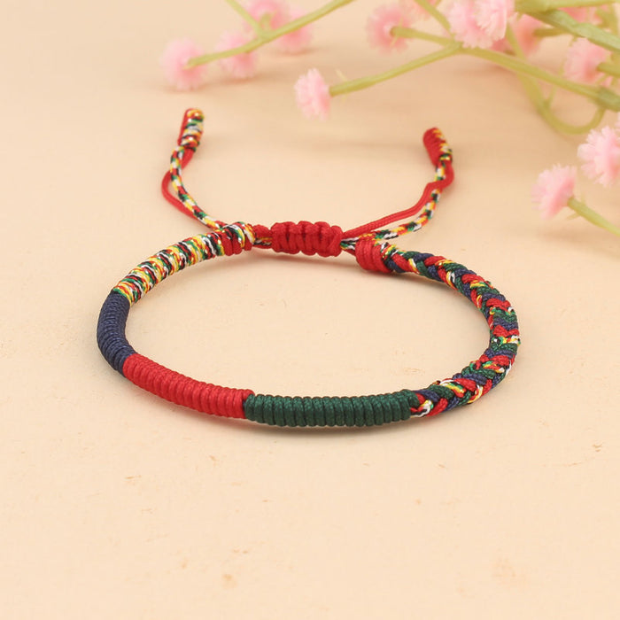 Wholesale bracelet hand-woven diamond knot red rope bracelet colorful thread eight-strand braid Tibetan bracelet