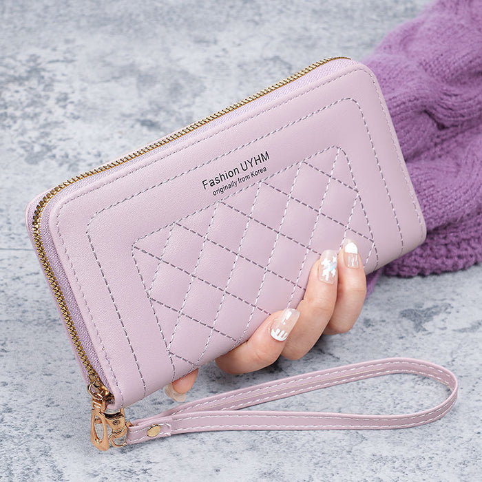 Wholesale Embroidery PU Leather Long Zipper Wallet Women' s Retro Clutch Fashion Accessory Gift Daily Use