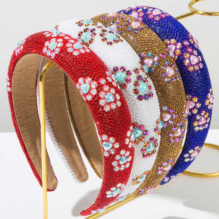 Wholesale Diamond-encrusted sponge height-enhancing headband