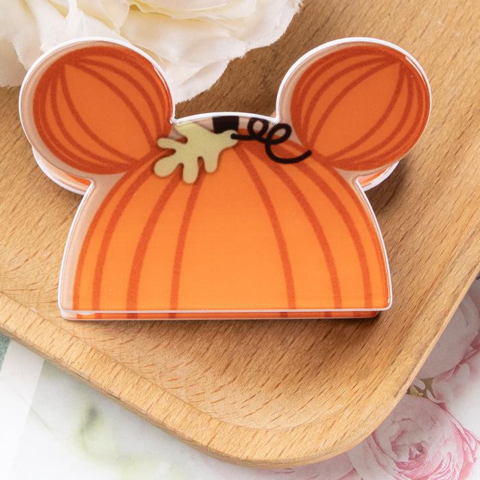 Wholesale Mouse Head-Shaped Hair Clip with Bow and Lemon Pattern Cute Cartoon Claw Clip