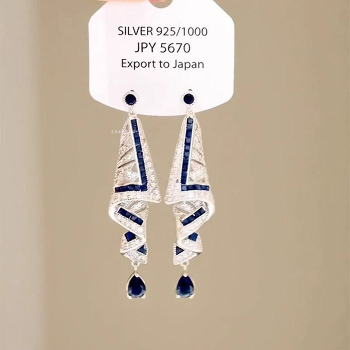 Wholesale Exaggerated Silver Long Metal Tassel Hoop Earrings