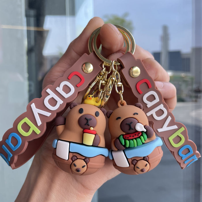 Wholesale Cute cross dressing keychain cartoon figurine pendant couple backpack hanging accessories car keychain wholesale