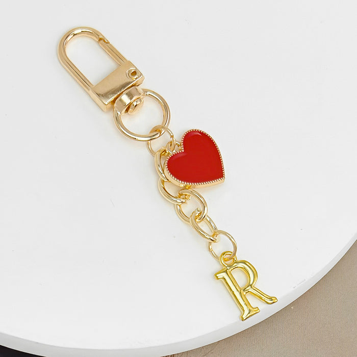 Wholesale 26-letter heart pendant Valentine's Day keychain