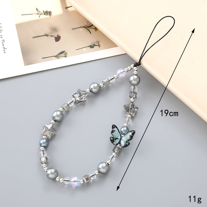 Wholesale Five-pointed Star Beaded Decoration Accessories Mobile Phone Pendant Keychain