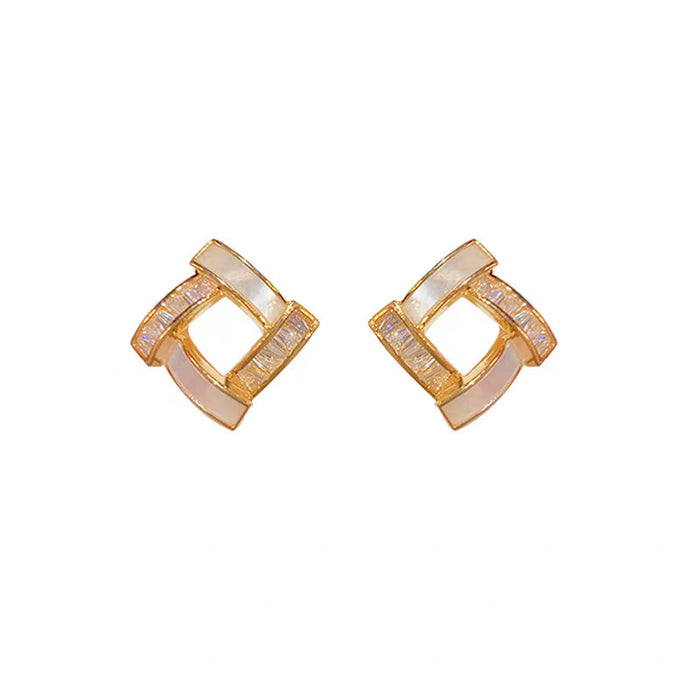 Wholesale Geometric square earrings with new temperament, high-end earrings, exquisite earrings with bone studs
