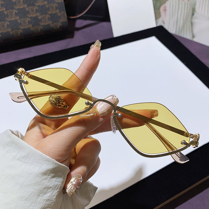 Wholesale Semi-rimmed diamond-shaped sunglasses