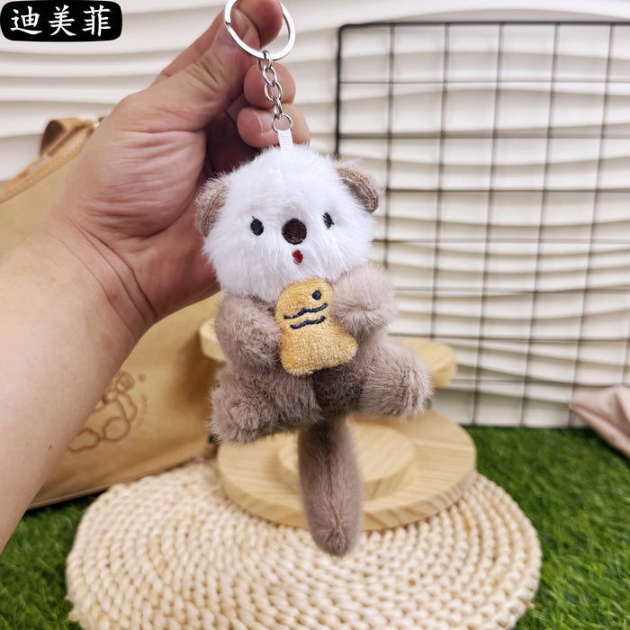 Wholesale Creative Cute and Cute Sea Otter Pendant Plush Toy Fish Cat Doll Bag Doll Keychain Doll Small Gift