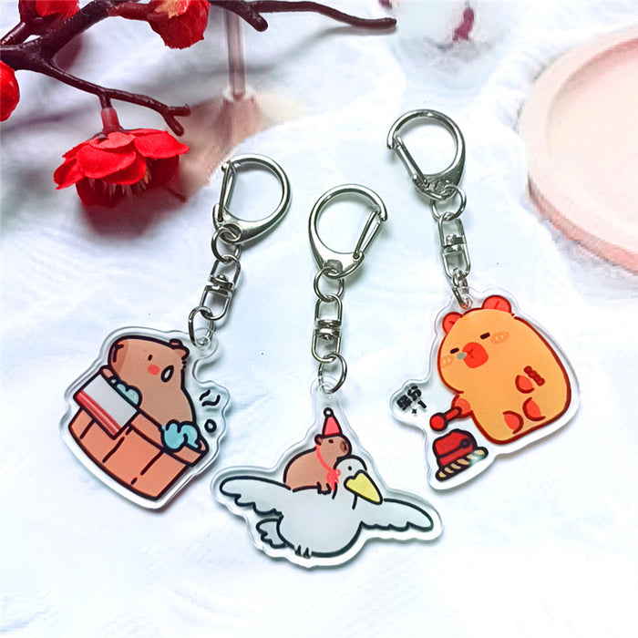 Wholesale Cartoon Keychain Acrylic Double-Sided Key Ring