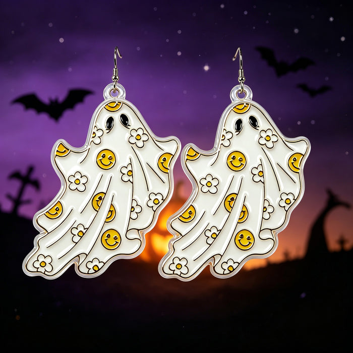 Wholesale  Ghost Acrylic Earrings Funny Cartoon Design Party Jewelry Accessory