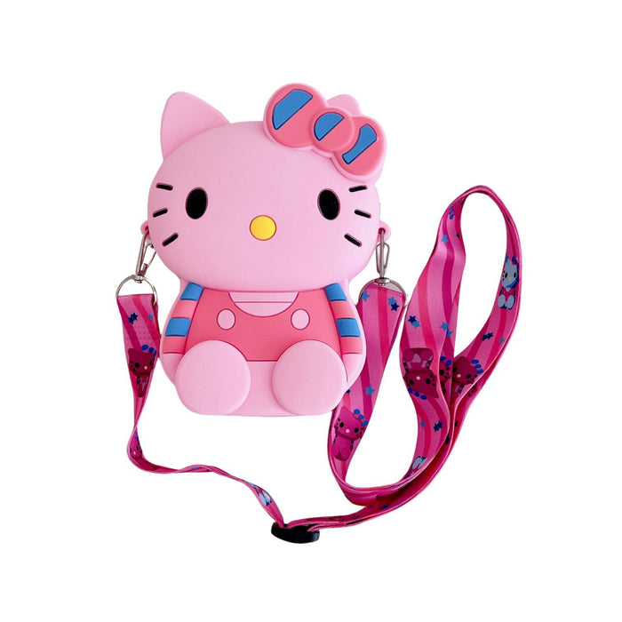 Wholesale Cartoon children's silicone coin purse hanging neck cute