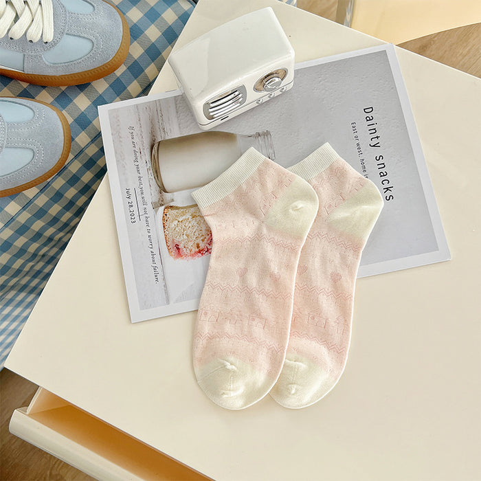 Wholesale Retro floral fashionable combed cotton short socks