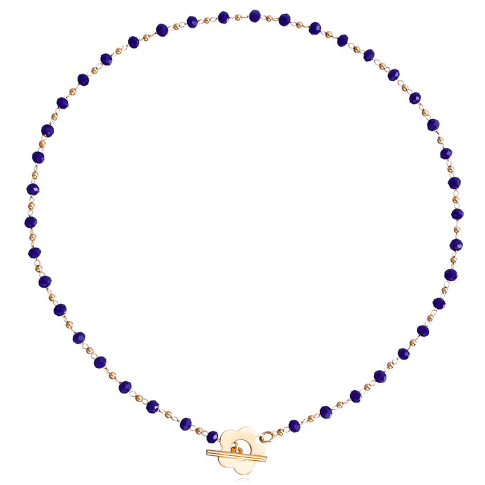 Wholesale New Jewelry Colored Crystal Glass Bead Chain OT Buckle Necklace Neck Chain Collar