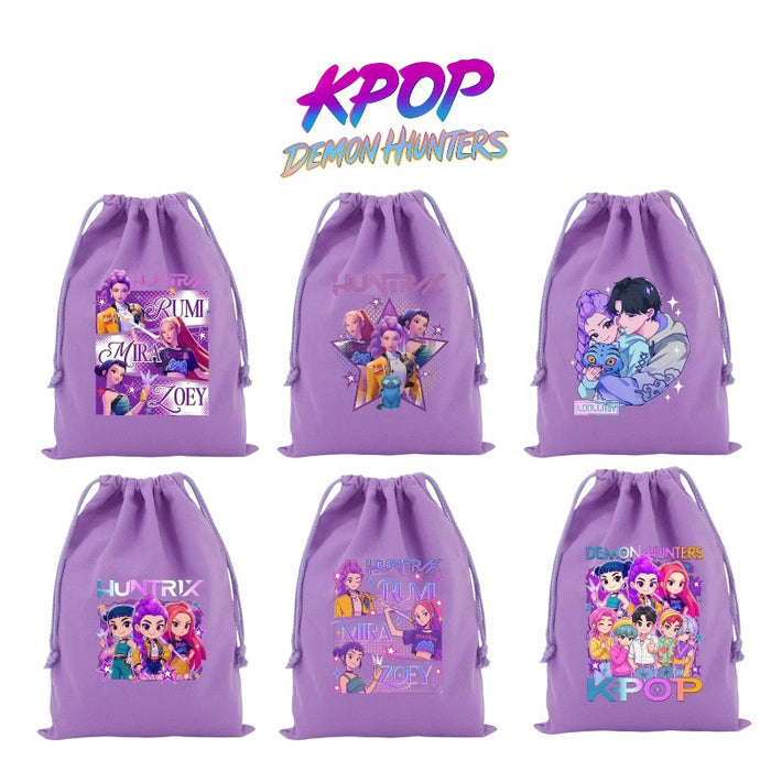 Wholesale Cartoon Canvas Drawstring Travel Storage Bag Handbags