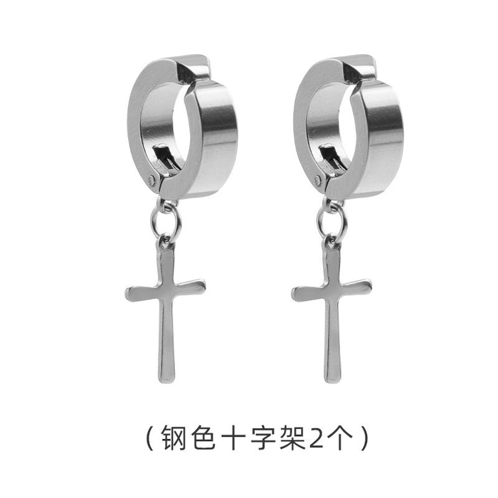 Wholesale No ear holes, titanium steel ear clips that do not fade, male ear bone clips, female versatile, high-end, simple, trendy ear hole earrings