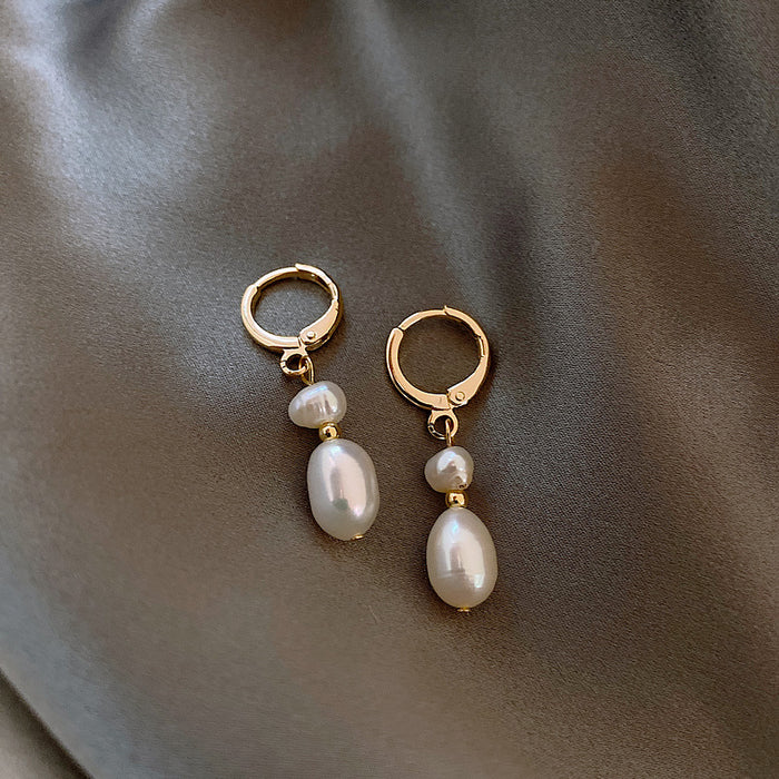 Wholesale  freshwater shaped pearl ear buckle women's  freshwater pearl earrings ear jewelry