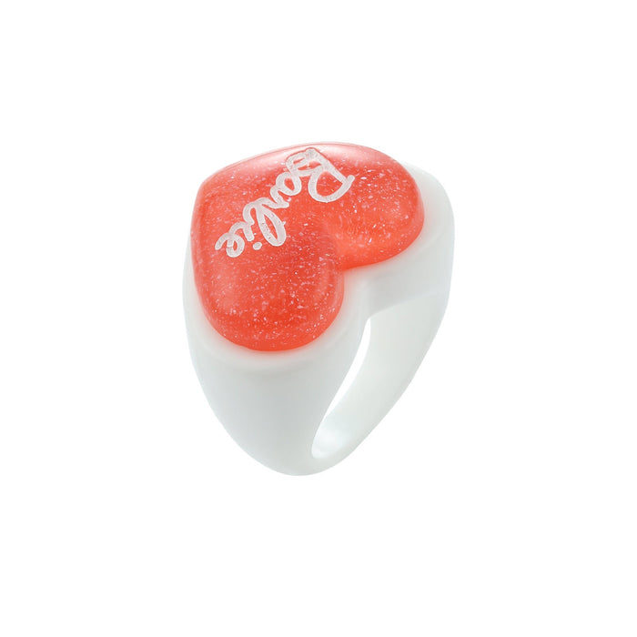 Wholesale Acrylic Resin Love Letter Ring  JDC-RS-Xiaox001