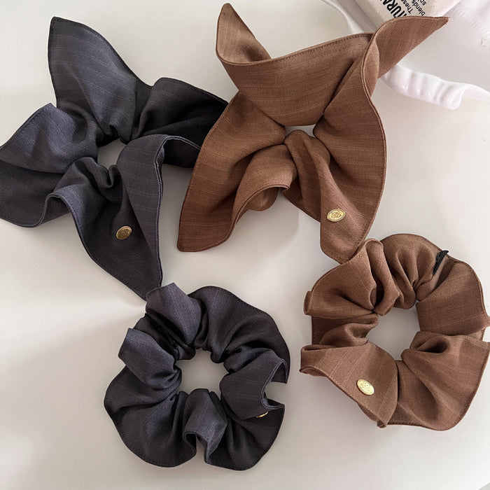 Wholesale Premium Gold Label Striped Square Scarf Hair Hoop Ponytail Disc Hair Headrope Hair Rope Hair Accessories