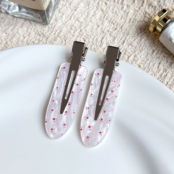 Wholesale Plastic Invisible Hair Clip Purple Floral Pattern for Everyday Styling Hair Accessory