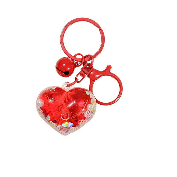 Wholesale Creative Oil Pearl Love Sparkle Keychain Sand Bottle Pendant