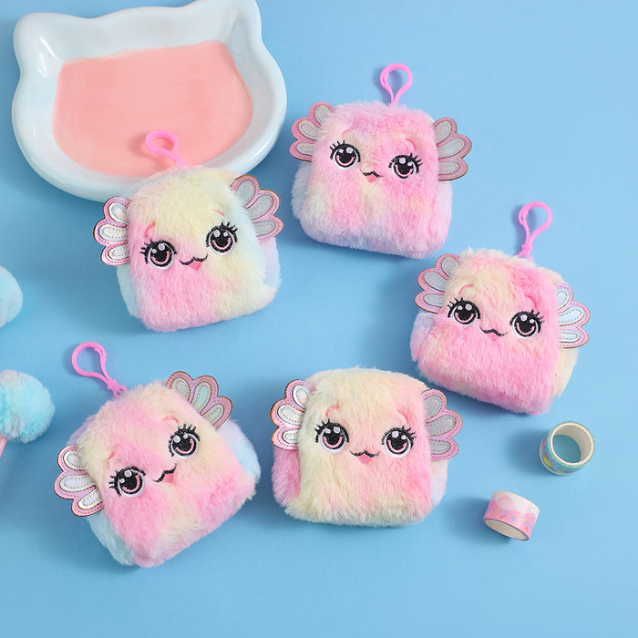 Wholesale Giant salamander plush storage bag student earphone bag lipstick bag children' s cartoon coin purse small hanging bag