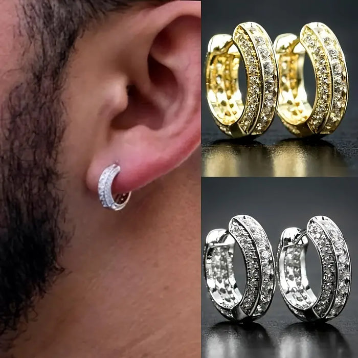 Wholesale Micro-painted zircon gold-plated curved ear cuffs Hip Hop