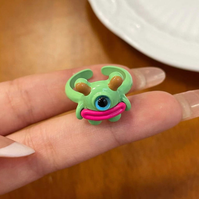 Wholesale Cartoon Drip Oil Opening Ring Personalized Ring