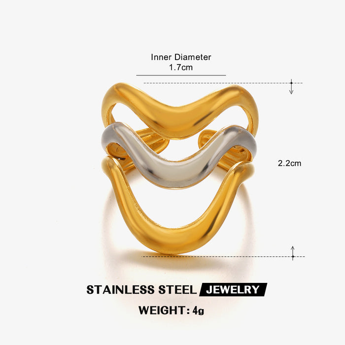 Wholesale Adjustable rings Stainless Steel Hip-Hop Gold Plated Rings for Women