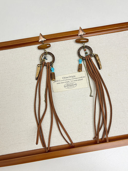 Wholesale  Color Silk Earrings Long Zircon Tassel Earrings