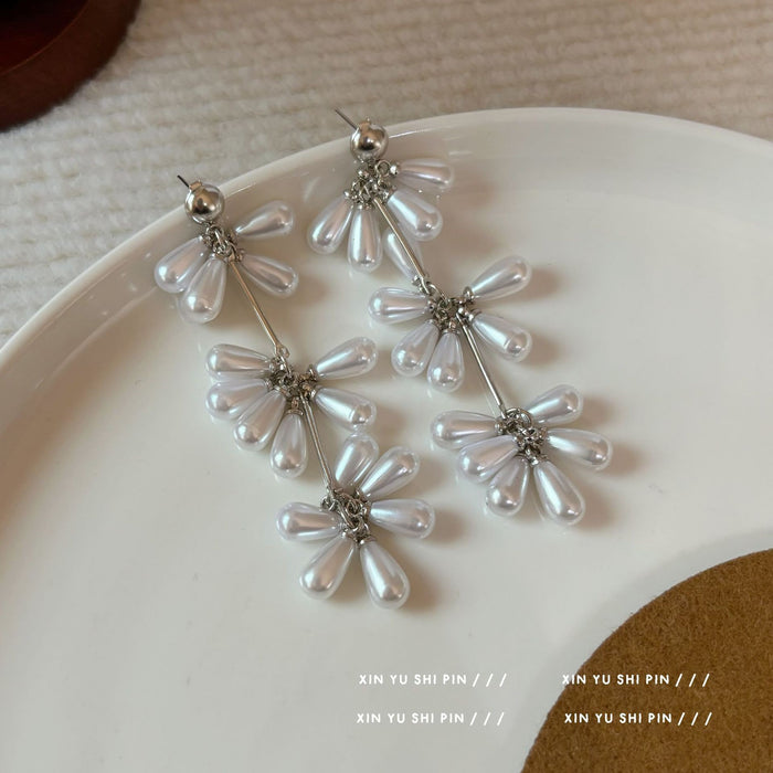 Wholesale Beaded flower tassel earrings with temperament earrings