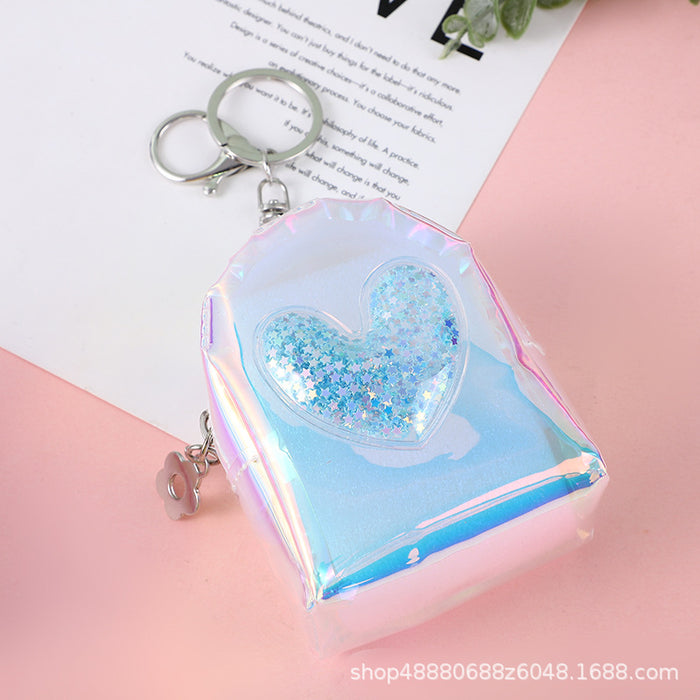 Wholesale Small backpack coin purse holographic jelly mini key pouch