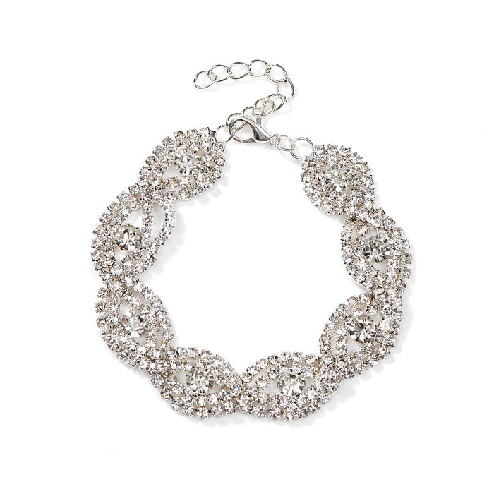 Wholesale rhombus geometric diamond-encrusted rhinestone bracelet