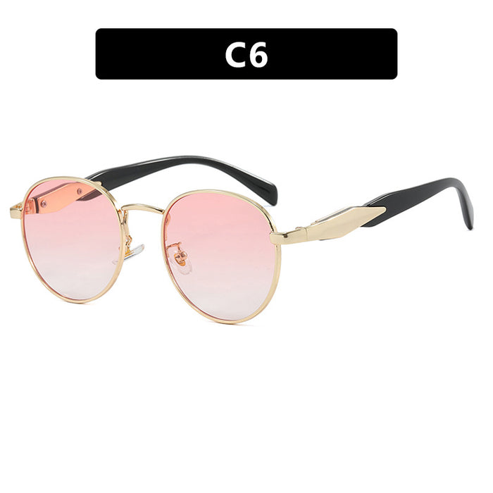Wholesale Circular sunglasses, metal sunglasses, trendy retro sunglasses