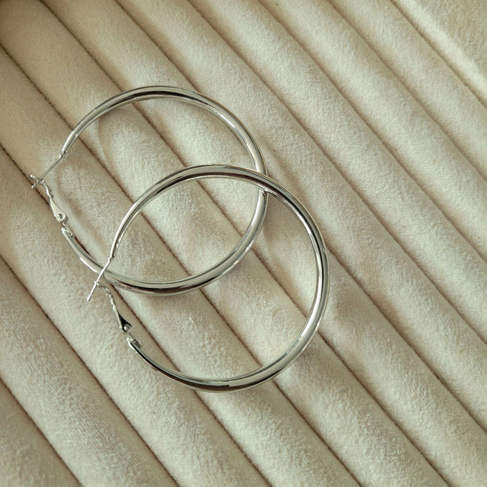 Wholesale Large Earrings 925 Silver Needle Circle Earrings