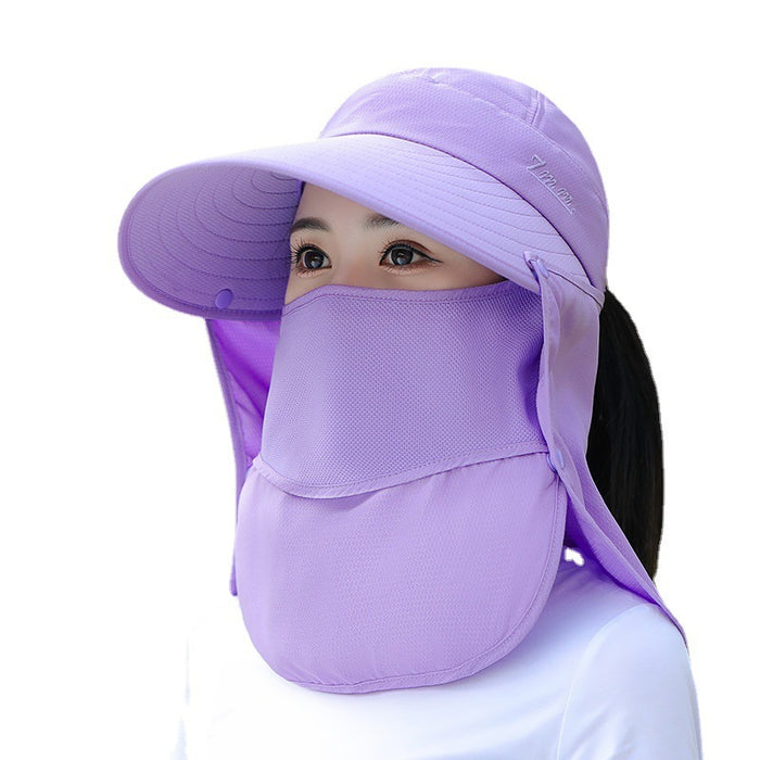 Wholesale Summer sun hat, women's UV protection sun hat, outdoor face covering shawl mask hat, windproof cycling sun hat