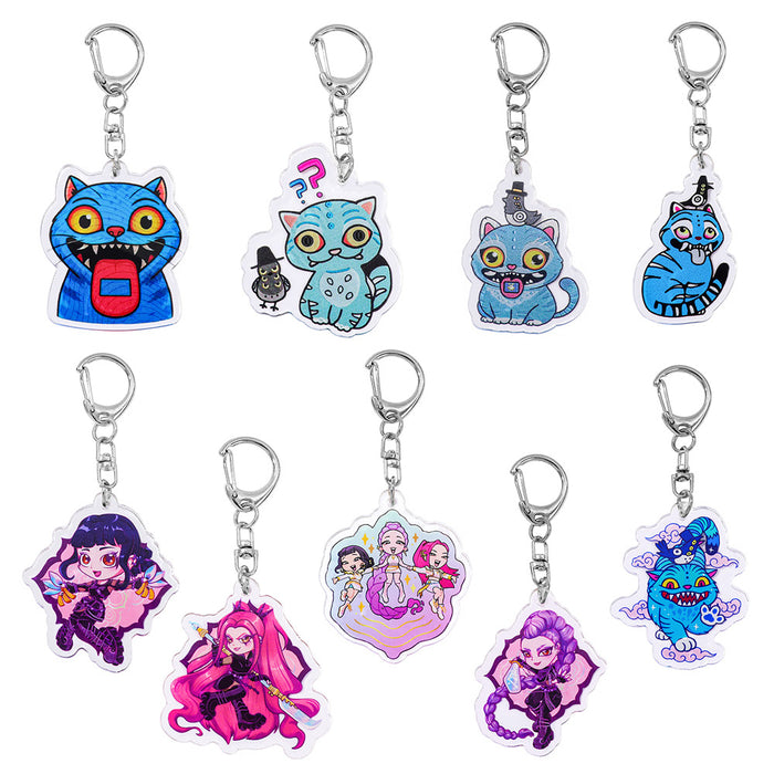Wholesale Acrylic cute cartoon doubl sided keychain