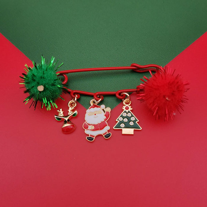 Wholesale Christmas brooch  snowflake elk bell Christmas tree pin gift