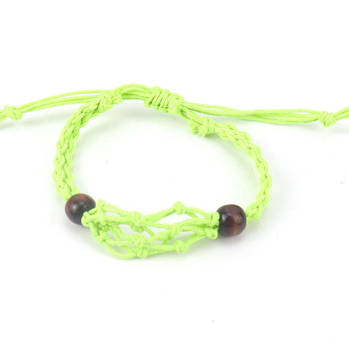 Wholesale Hand-woven Net Bag Bracelet with Adjustable Bracelet JDC-BT-HXu002