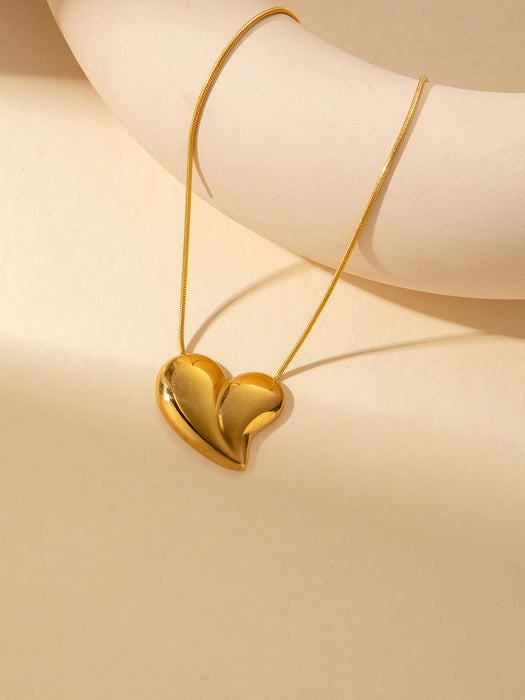 Wholesale Stainless Steel Clavicle Chain Necklace — Asymmetrical Design featuring a Bowknot  Rhinestone Accents  and Heart Pendant