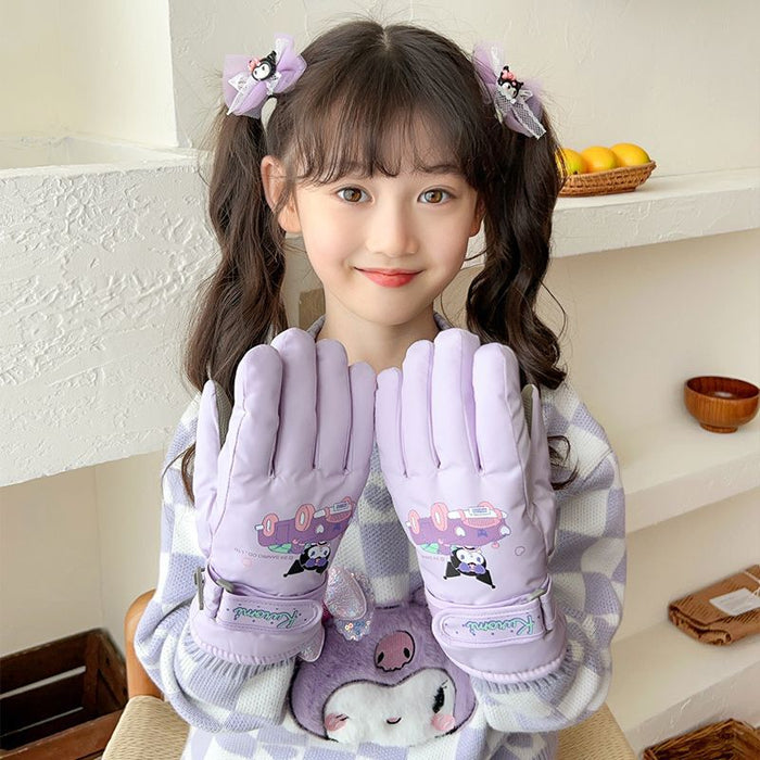 Wholesale Children's Ski Gloves Winter Baby Cute Warm Plus Velvet Thickened Boys and Girls Playing Snow Waterproof JDC-GS-Zaix001