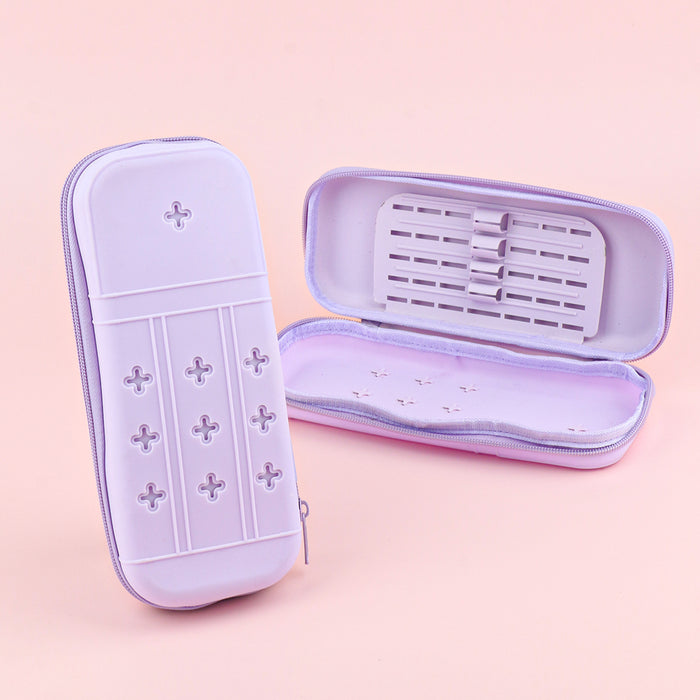 Wholesale Silicone Pencil Case DIY Hole Design Cute Stationery Organizer for Students MOQ≥10