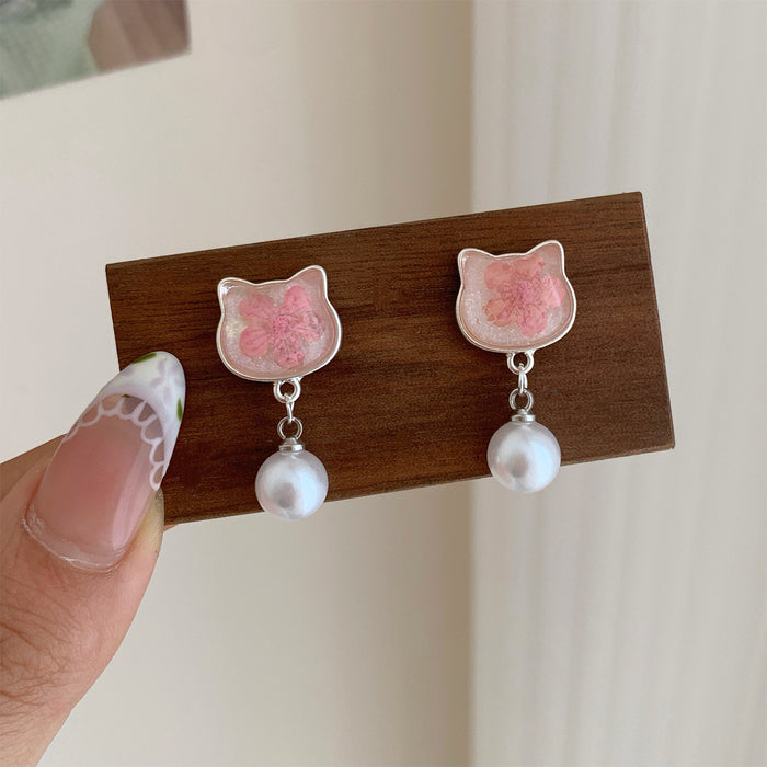 Wholesale Cat Cute Earrings Cartoon Resin Earrings Jewelry