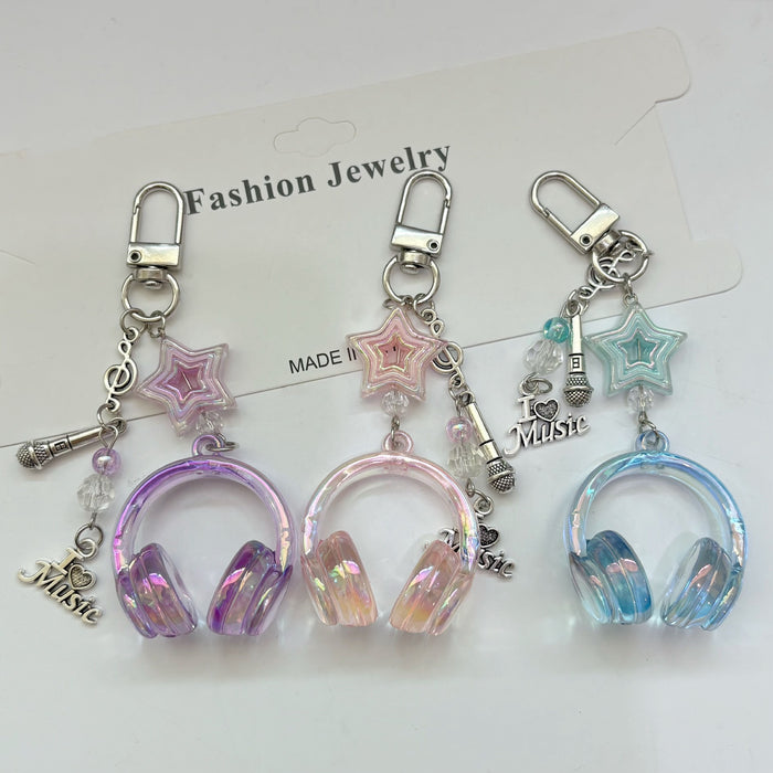 Wholesale Headphone Keychain Star Mobile Phone Chain Pendant Bag Pendant
