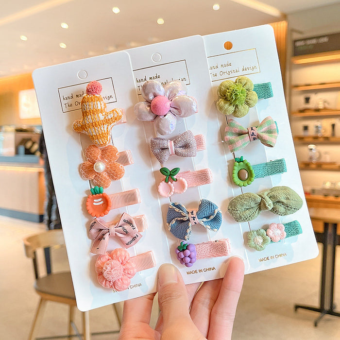 Wholesale Baby hairpins,  children' s hairpins,  cute bowknot fabric clips,  small size,  no hair damage