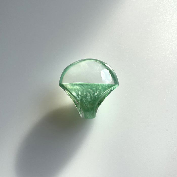 Wholesale Color glazed exaggerated light luxury resin ring, oil dripping enamel colorful ring, transparent outer and glazed inner hand jewelry