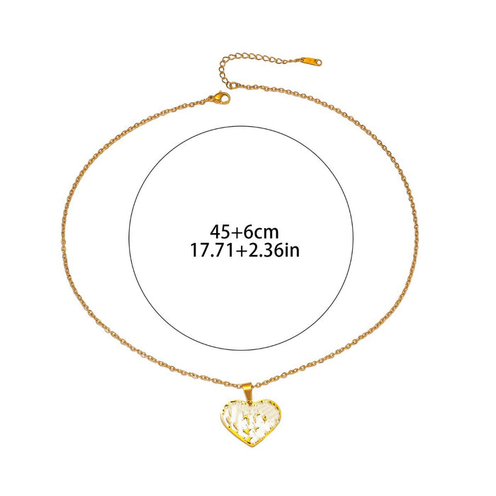 Wholesale Stainless steel heart necklace, light luxury hollow heart-shaped pendant, collarbone chain jewelry wholesale