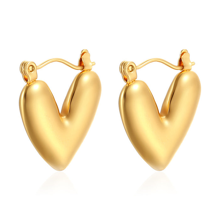 Wholesale  irregular love titanium steel gold-platedearrings Jewelry earrings for women