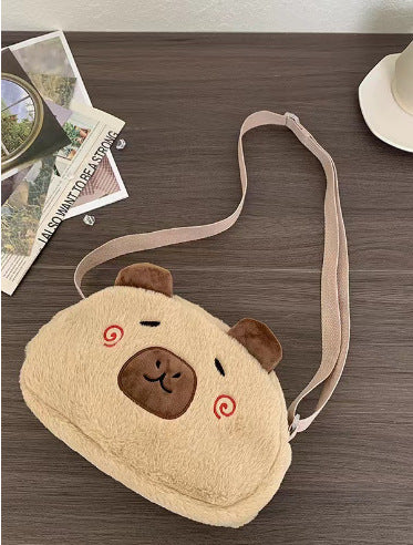 Wholesale Plush Capybara Backpack Cute Crossbody Handbag Female Cartoon Student Small Backpack