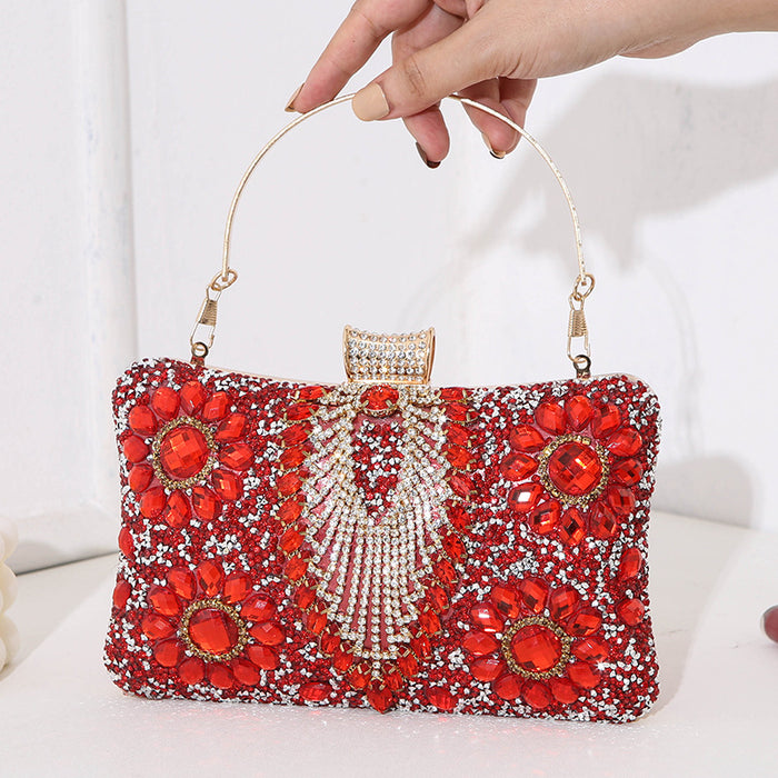 Wholesale Women's Diamond Studded Dinner Bags Banquet Dresses Hand-held Crossbody Hand-held Bags Women's Small Bags JDC-HB-MM010